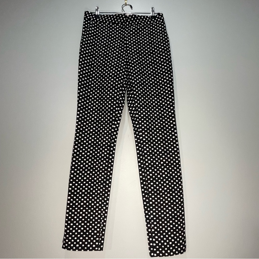 Diane Von Furstenberg Genesis Monochrome Black White Polka Dot Women’s Pants Sz2